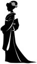 Silhouette of a Japanese Geisha standing
