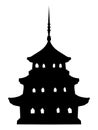 Silhouette of Japanese pagoda