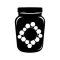 Silhouette of a jar with a lid, featuring a hexagonal pattern on the front Royalty Free Stock Photo