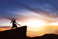 Silhouette of Jesus carry his cross Royalty Free Stock Photo