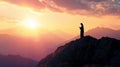 Silhouette of jesus preaching sermon on mountain top in biblical gospel teaching