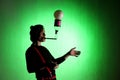 Silhouette of a juggler Royalty Free Stock Photo