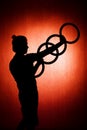 Silhouette of a juggler Royalty Free Stock Photo