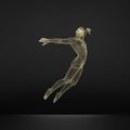 Silhouette of a Jumping Man. 3D Model of Man. Vector Illustration Royalty Free Stock Photo