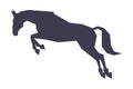 Silhouette of Jumping Racing Horse, Derby, Equestrian Sport Vector Illustration Royalty Free Stock Photo