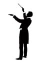 Silhouette of kapellmeister Royalty Free Stock Photo