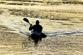 Silhouette of Kayaker at Sunset