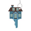Silhouette key blue color with shape house Royalty Free Stock Photo