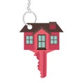 Silhouette key red color with shape house Royalty Free Stock Photo