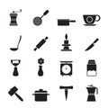 Silhouette Kitchen and household tools icons