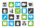 Silhouette Kitchenware objects and equipment icons