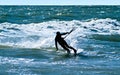 Silhouette of a kitesurfer