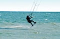 Silhouette of a kitesurfer