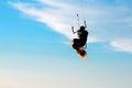 Silhouette of a kitesurfer Royalty Free Stock Photo