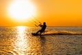 Silhouette of a kitesurfer Royalty Free Stock Photo