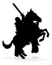 Silhouette Knight on Horse Royalty Free Stock Photo
