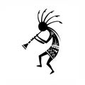Silhouette of a Kokopelli figure playing a flute, notable for its distinctive posture Royalty Free Stock Photo