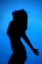 Silhouette lady blue