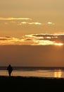 Sunset from Lancashire coast with silhouette