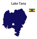 Silhouette of lake Tana vector