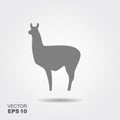 Silhouette of lama Royalty Free Stock Photo