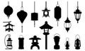 Silhouette of Lantern Icon Illustration - Arabic Chinese Japanese and Modern