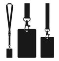 Silhouette of lanyard with neckband. Flat color symbol. Royalty Free Stock Photo