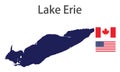 Silhouette of a large world lake, the Erie