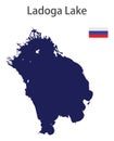 Silhouette of a large world lake, the Ladoga