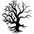 Silhouette of Leafless Tree Branches Vector for Art Design and Nature Themes Royalty Free Stock Photo