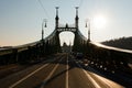 Silhouette of Liberty Bridge in Budapest, Hungary