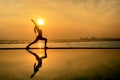 Silhouette lifestyle healthy woman practicing yoga