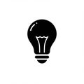 Silhouette of a light bulb icon with a classic, rounded shape and a visible filament design Royalty Free Stock Photo