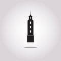 Silhouette lighthouse on a light background , black and white vector illustration Royalty Free Stock Photo