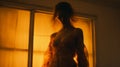 Silhouette Of Lisa: Abstract Emotion In Amber, Inspired By Makabresku And Rosso