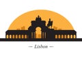 silhouette of lisbon. Vector illustration decorative design Royalty Free Stock Photo