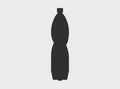 Silhouette of a 1.5 liter plastic bottle on a light background. Black water container outline Royalty Free Stock Photo