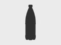 Silhouette of a 1.5 liter plastic bottle on a light background. Black water container outline Royalty Free Stock Photo