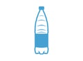 Silhouette of a 1.5 liter plastic bottle on a white background. The outline of the water container is blue Royalty Free Stock Photo