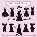 Silhouette of little black party dresses.Fashion Royalty Free Stock Photo