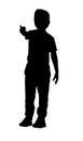 Silhouette of little boy