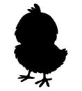 Silhouette little chick. Vector illustration. Black hand drawing. Vector illustration. Royalty Free Stock Photo