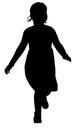 Silhouette of a little girl Royalty Free Stock Photo