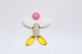 Silhouette of a little man. man made of pills. Royalty Free Stock Photo