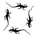 Silhouette of a lizard. Tattoo, logo, sign, vector illustration