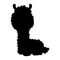 Silhouette Llama. Alpaca. Black hand drawn. Vector illustration. Royalty Free Stock Photo