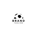 Silhouette Logo Design of Half Soccer Ball Royalty Free Stock Photo