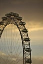 Silhouette of the London eye ferris wheel
