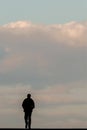 Silhouette of a lonely wanderer Royalty Free Stock Photo