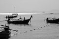 Silhouette of Long tail boat in Railay Beach Thailand Royalty Free Stock Photo